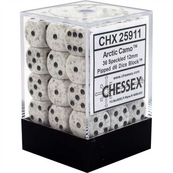 CHESSEX D6 (36) SET : SPECKLED ARCTIC CAMO