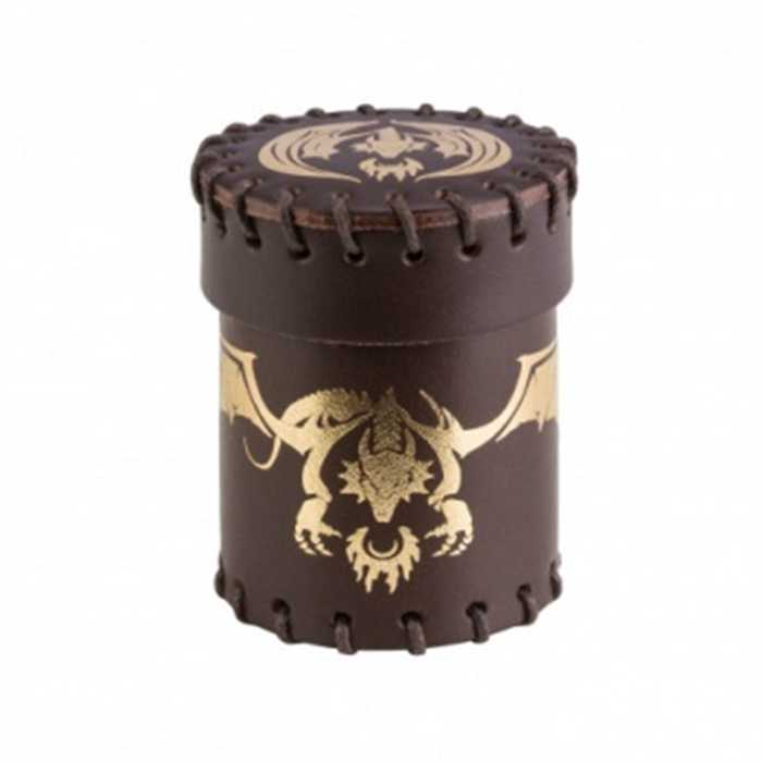 DICE CUP : FLYING GOLD DRAGON BROWN